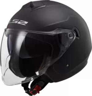 Image of LS2 OF573 Twister II Solid Jet Helmet, Black Size M black, Size M