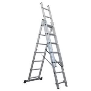 Image of Sealey Aluminium Extension Combination Ladder 3x7 EN 131