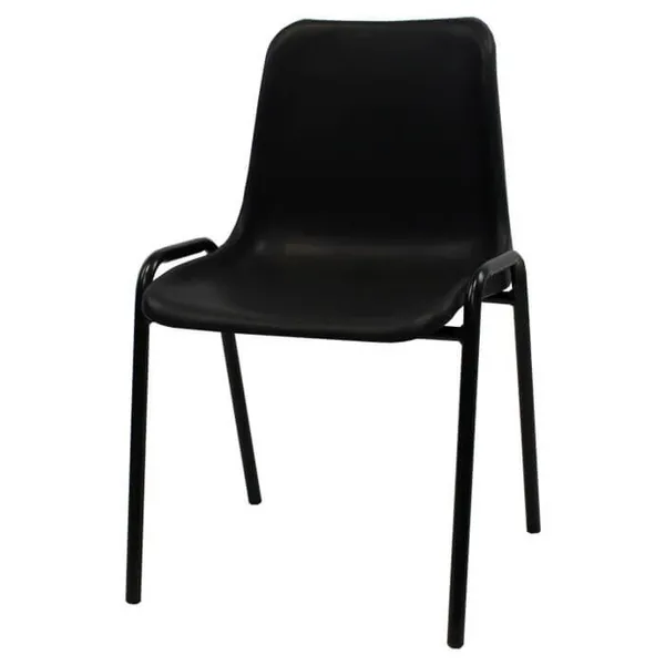 Image of Economy Polypropylene Stacking Chair Black