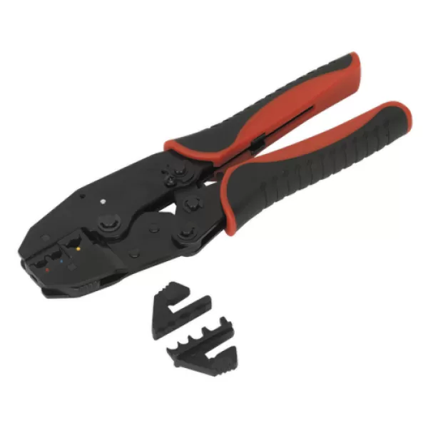 image of Genuine SEALEY AK3857 Ratchet Crimping Tool Interchangeable Jaws