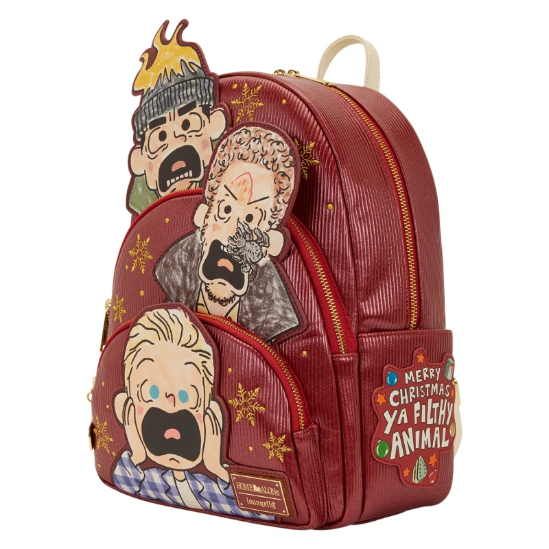 Image of Loungefly Home Alone Triple Pocket Mid-Size Backpack