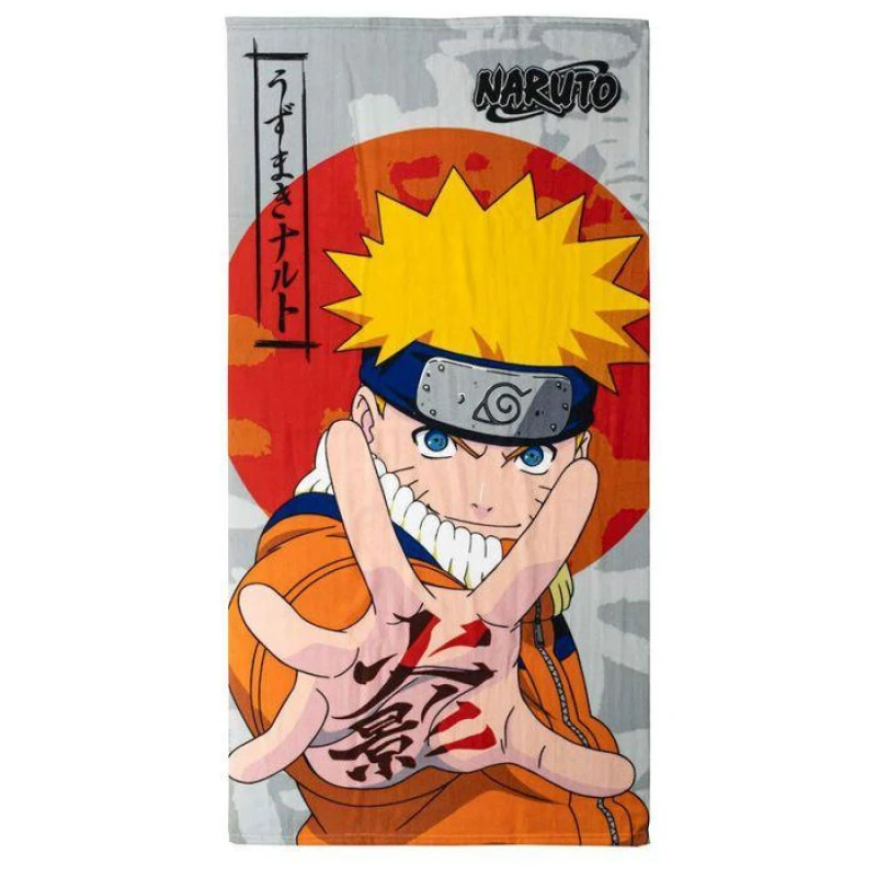 Image of Sublime Market Connect Towel - Educa Borras - Naruto Shippuden - Microfiber - Orange/Grey - Machine washable grey grey