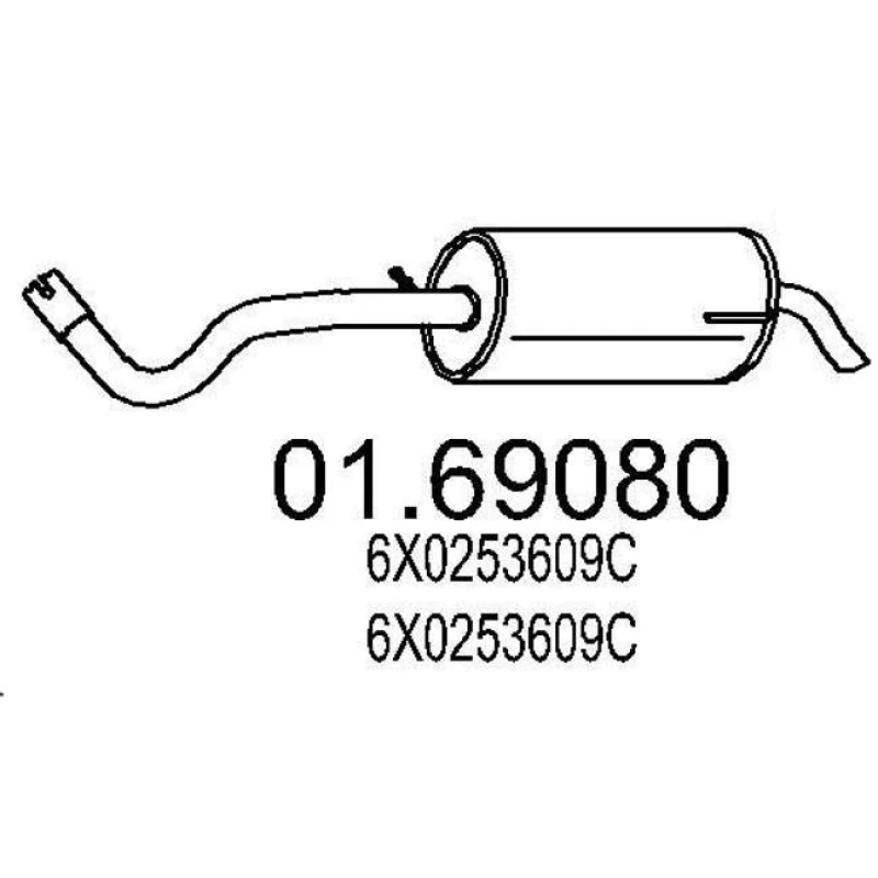 Image of MTS 01.69080 Rear silencer End Silencer (3437)