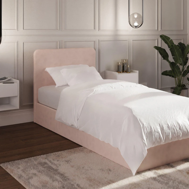 Image of GFW Chiswick Single Ottoman & Pocket Sprung Mattress Beds Single Pink 72973906010
