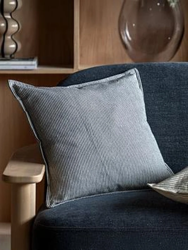 Image of Crossland Grove Quirinus Woven Stripe Cushion Ink Blue 5.06109E+12