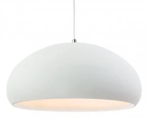 image of 1 Light Dome Ceiling Pendant Rough Sand White, E27