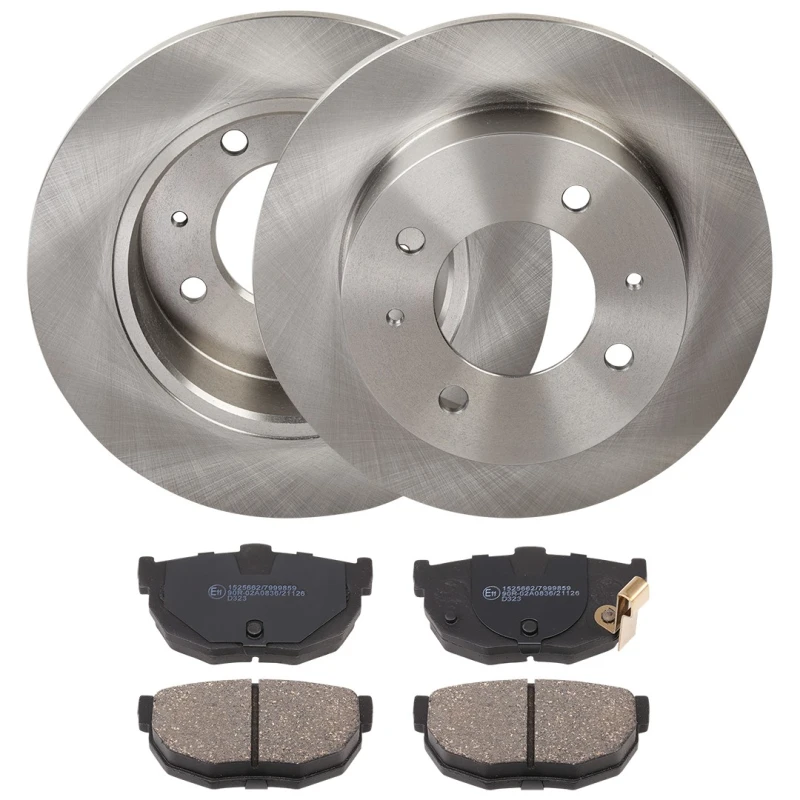 Image of RIDEX 3405B1914 Brake disc and pads set Rear Axle, Brake Disc Type: Solid, with acoustic wear warning Brake Set,disc brakes (3405)
