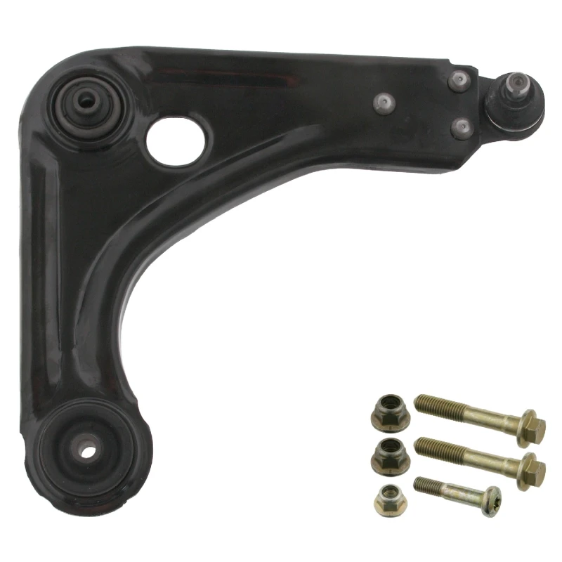 Image of FEBI BILSTEIN 33098 Suspension arm Control Arm, Sheet Steel, OE Turbo NEW, Lower, with ball joint, with fastening/mounting material Sheet Steel Track