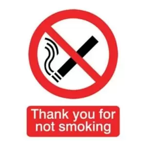 Image of The House Nameplate Company Thank You For Not Smoking Self-Adhesive Labels, (H)200mm (W)150mm
