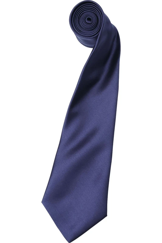 Image of Premier Premier Men Plain Satin Tie (Narrow Blade) Pack of 2 in Navy Navy One Size Male 5059269153168
