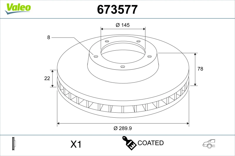 Image of Brake disc VALEO 673577