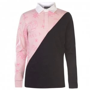 image of Swallows and Daggers Logo 13 Polo Shirt - Black/Pink