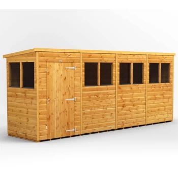 Image of 16x4 Power Pent Garden Shed - Brown