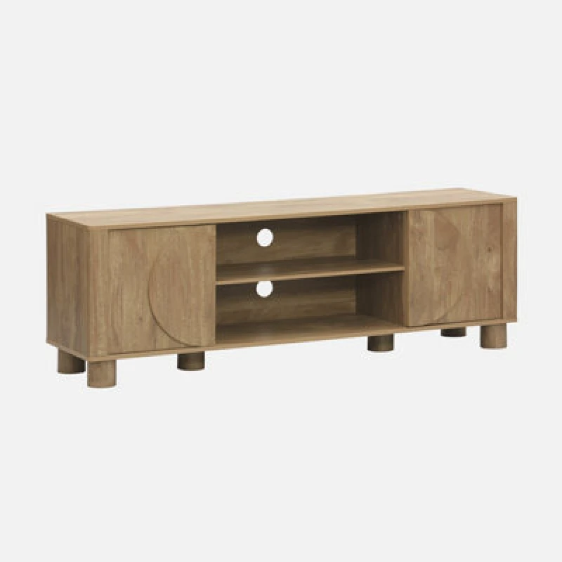 Image of Sweeek - 2-Door Exotic Mango Wood Effect TV Stand 155Cm Pondi
