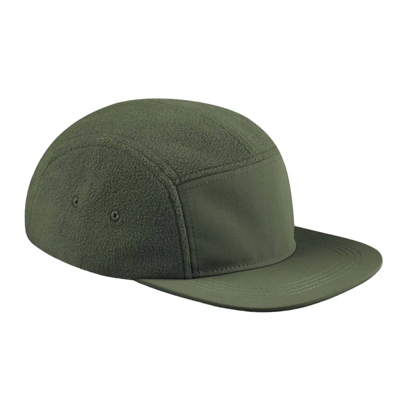 Image of Beechfield Mens Outdoor Fleece Camper Cap in Dark Olive Dark Olive Male One Size