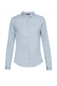 Image of French Connection Eastside Cotton Shirt Blue