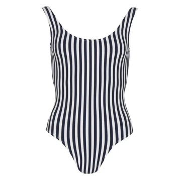 image of Jack Wills Hollybank Stripe Swimsuit - Navy