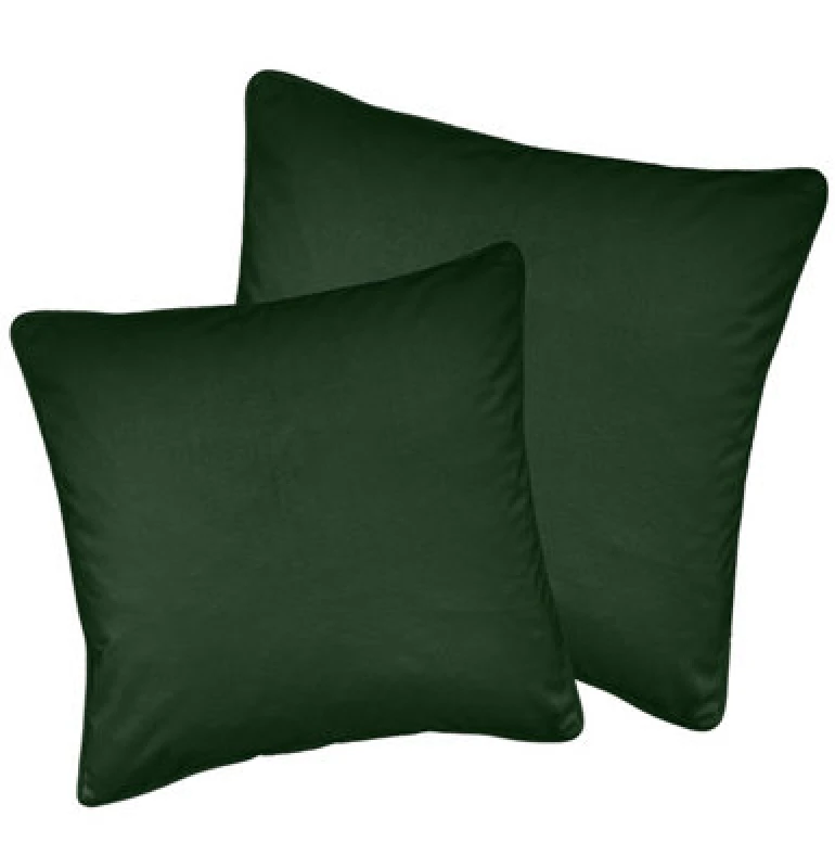 Image of Luxury Enhanced Living Pair Of Green Velvet Cushion Covers - 55X55Cm - Cases Only