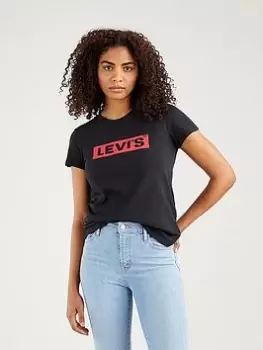 image of Levis The Perfect T-Shirt - Caviar - Black, Size XS, Women