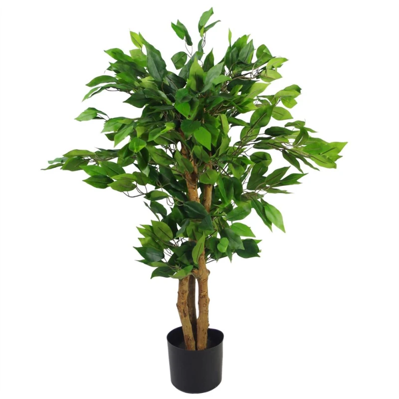 Image of Leaf Artificial Ficus Tree Plant Evergreen Bushy 90cm Realistic House Plants Botanik Green