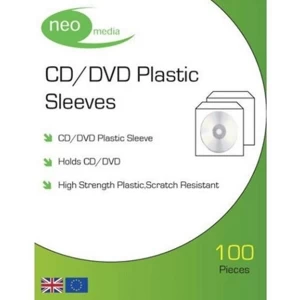 image of Clear Disk Sleeves 100 pack 100 Micron