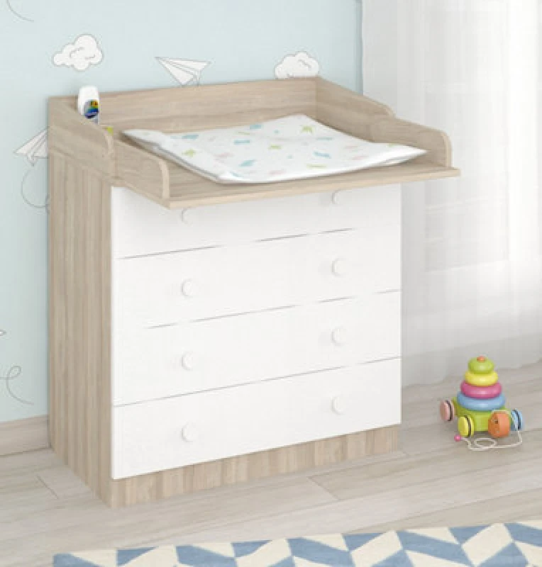 Image of Shefa Line Shefa 800 Kids Changing Dresser Elm-White (2 Boxes)