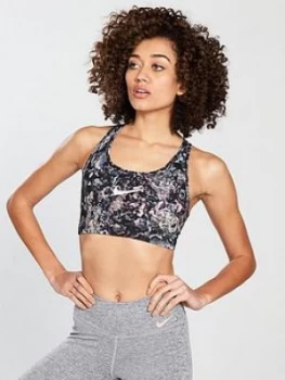 image of Nike Training Swoosh Coral Print Bra Multi