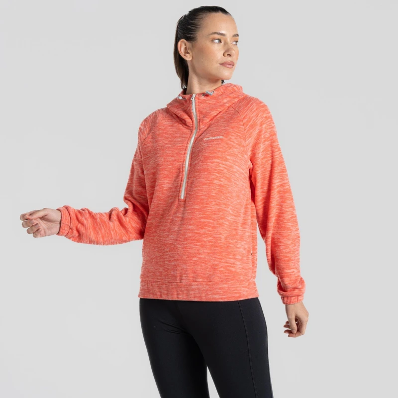 Image of Craghoppers Esk' Hooded Half Zip Fleece Bright Pink female