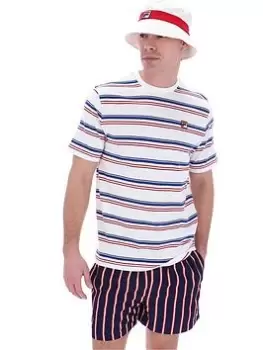 Image of Fila Stan Yarn Dye Stripe T-Shirt - White Size M Men
