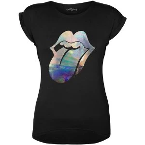 Image of The Rolling Stones - Foil Tongue Womens Large T-Shirt - Black
