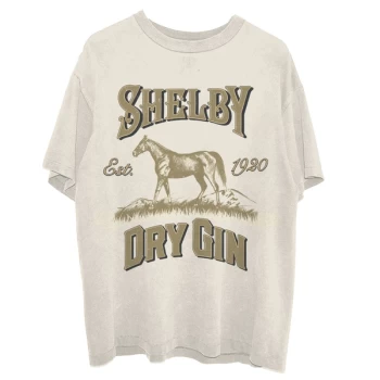 Image of Peaky Blinders - Shelby Dry Gin Unisex Large T-Shirt - White