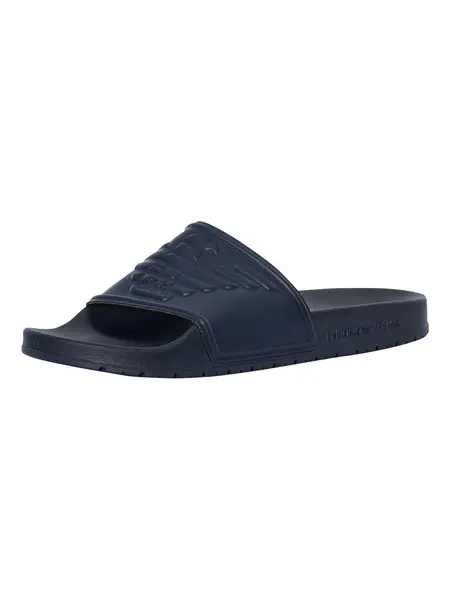 Image of Emporio Armani Logo Sliders Navy 8 UK