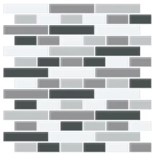 Image of Fine Decor In Home Smoked Peel and Stick Backsplash Tiles