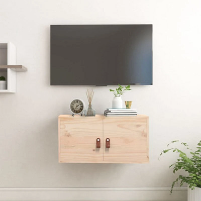 Image of vidaXL Wall Cabinet 60x30x30cm Solid Wood Pine, Brown 818365