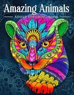Image of amazing animals adult coloring book stress relieving mandala animal designs