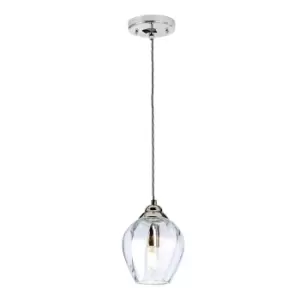 Image of Elstead Lighting Tiber 1 Light Pendant Light in Polished Nickel