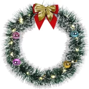 Christmas Wreath with 20 LEDs 32cm Decorative Front Door Wall Window Decor Artificial gold (de)