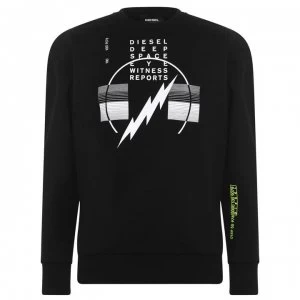 Image of Diesel Deep Space Crew Sweatshirt - 900 Black
