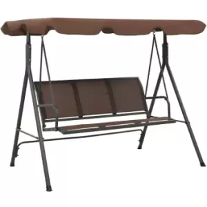 image of Garden Swing Bench with Canopy Coffee vidaXL - Brown