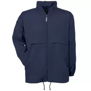 Image of B&C Mens Air Lightweight Windproof, Showerproof & Water Repellent Jacket (M) (Navy Blue)