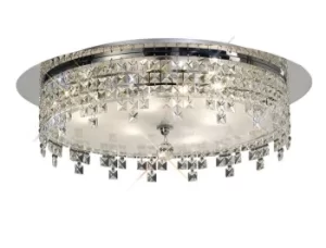 image of Esta Flush Ceiling Round 4 Light Polished Chrome, Glass, Crystal