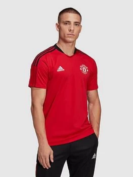 Image of adidas 21/22 Manchester United Training Tee - Red, Red Size M Men