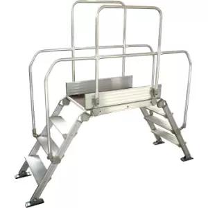 image of Aluminium ladder bridging, overall max. load 200 kg, 4 steps, platform 900 x 530 mm