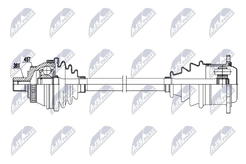 Image of NTY NPW-AU-092 Drive shaft Automatic Transmission, Front Axle Left Drive Shaft (13)