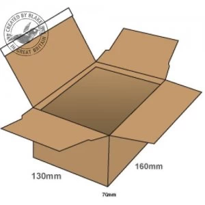 Image of Blake Envelopes Purely Packaging 160mm x 130mm x 70mm Peel and Seal Postal Box Kraft Pack of 20