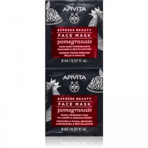 image of Apivita Express Beauty Pomegranate Revitalising and Brightening Mask 2 x 8ml