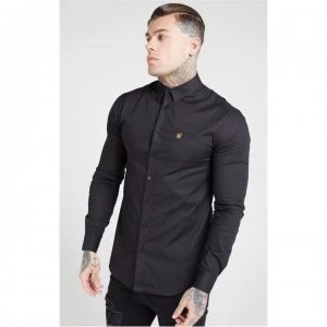 image of SikSilk Long Sleeve Logo Shirt - Black