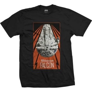 Image of Star Wars - Solo Falcon Flash Unisex Large T-Shirt - Black