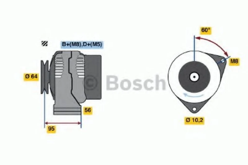 Image of Alternator Bosch 0 986 038 730
