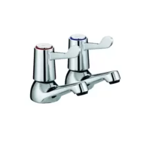 Image of Bristan Lever Bathroom Basin Taps with 6" Levers Chrome